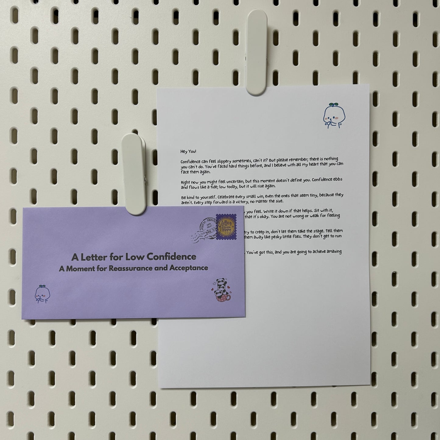 Low Confidence Letter | Reassurance and Acceptance