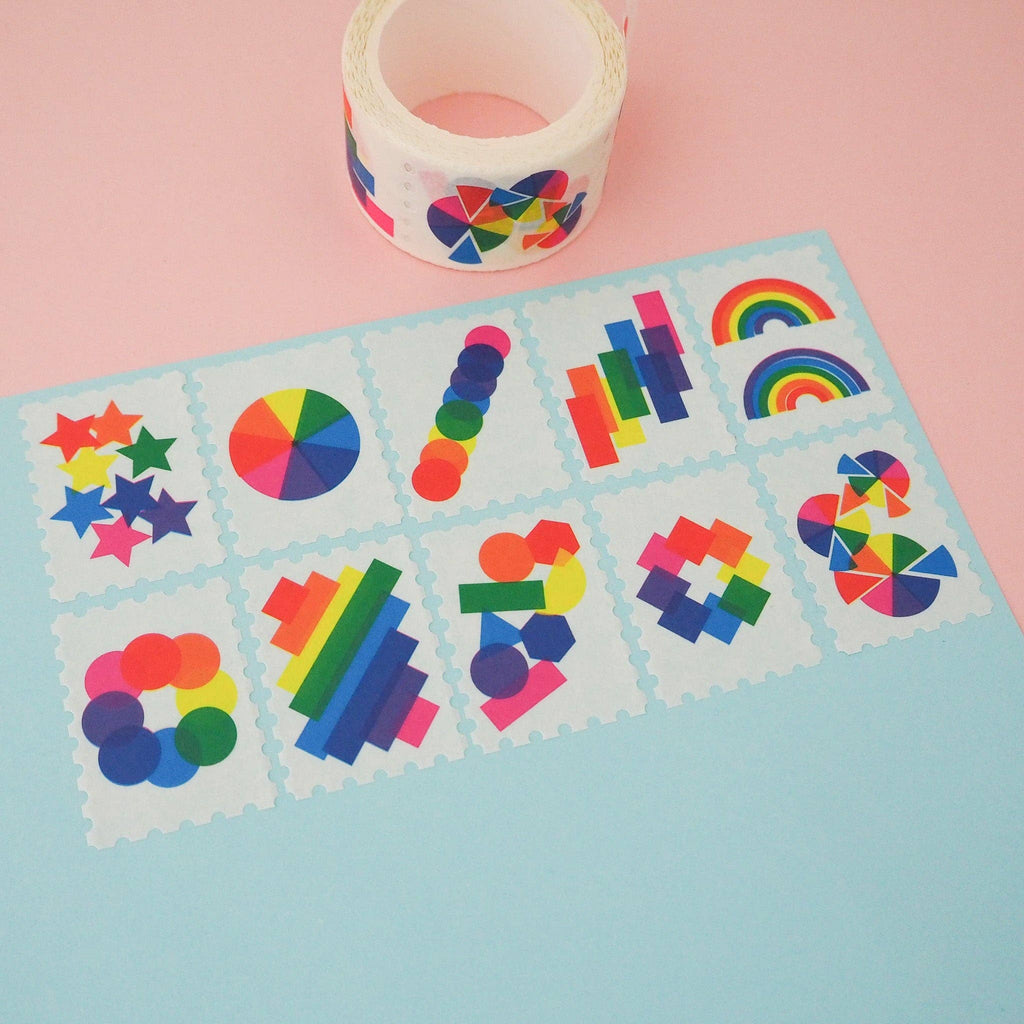 Rainbow Shapes Stamp Washi Tape