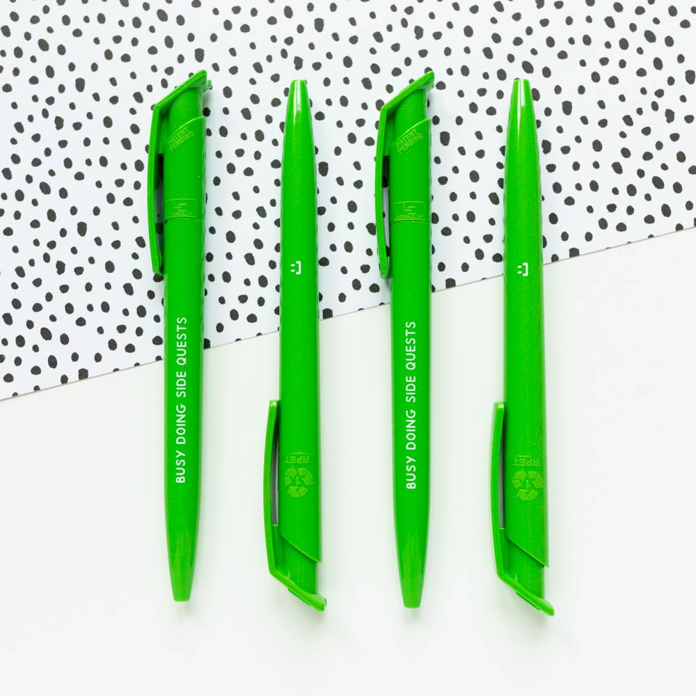 Busy Doing Side Quests Green Recycled Eco Ballpoint Pen