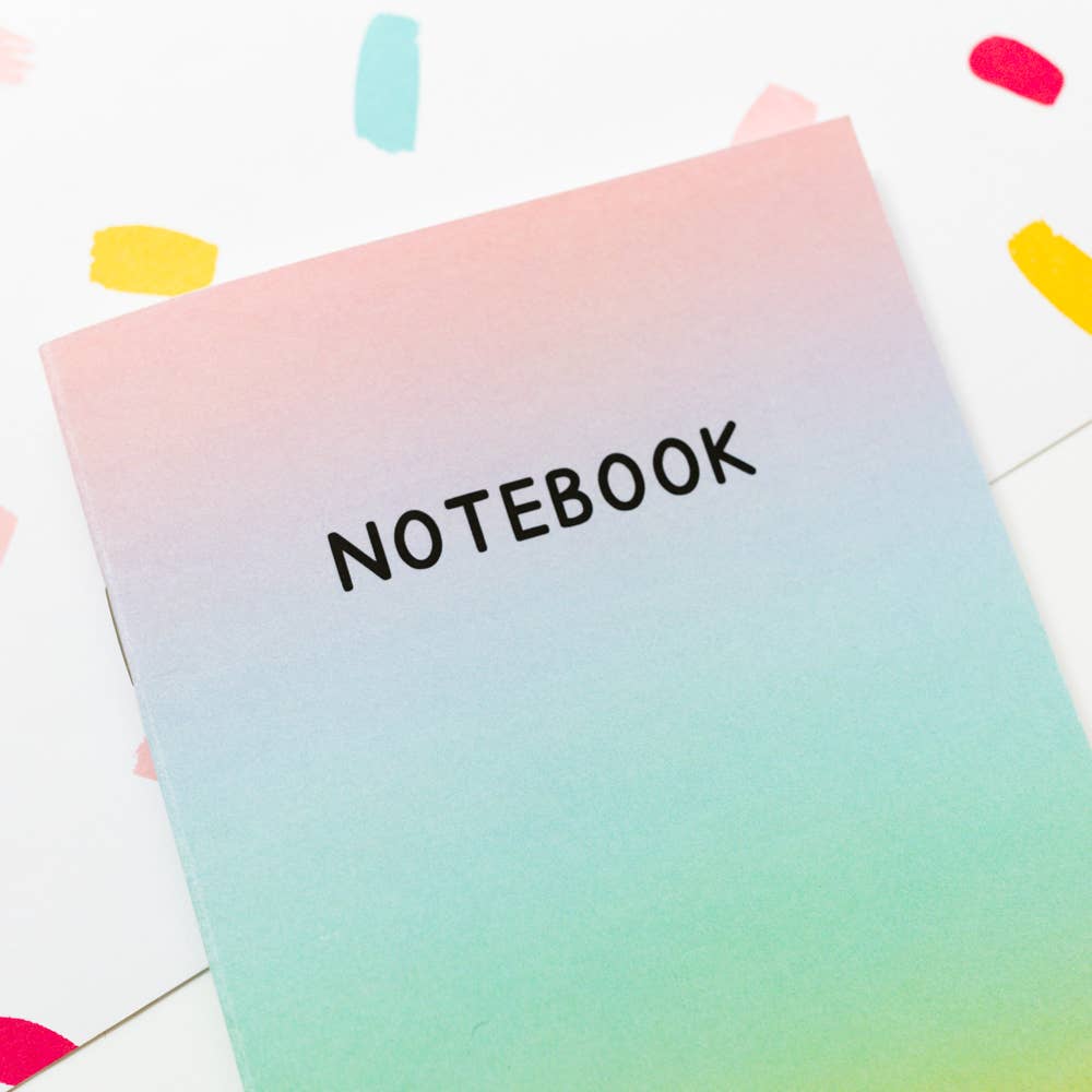 Rainbow Ombre Plain A6 Notebook - Fun Recycled Stationery