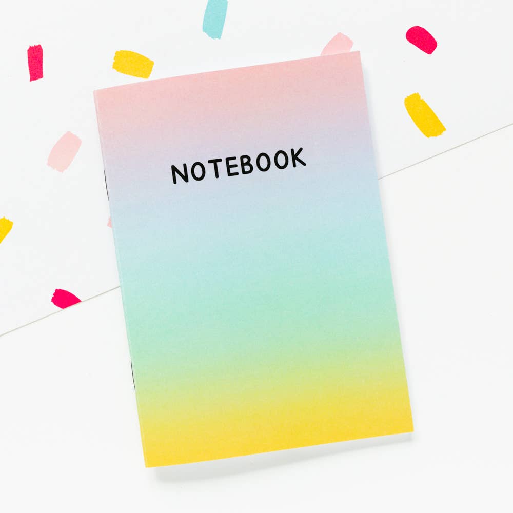 Rainbow Ombre Plain A6 Notebook - Fun Recycled Stationery