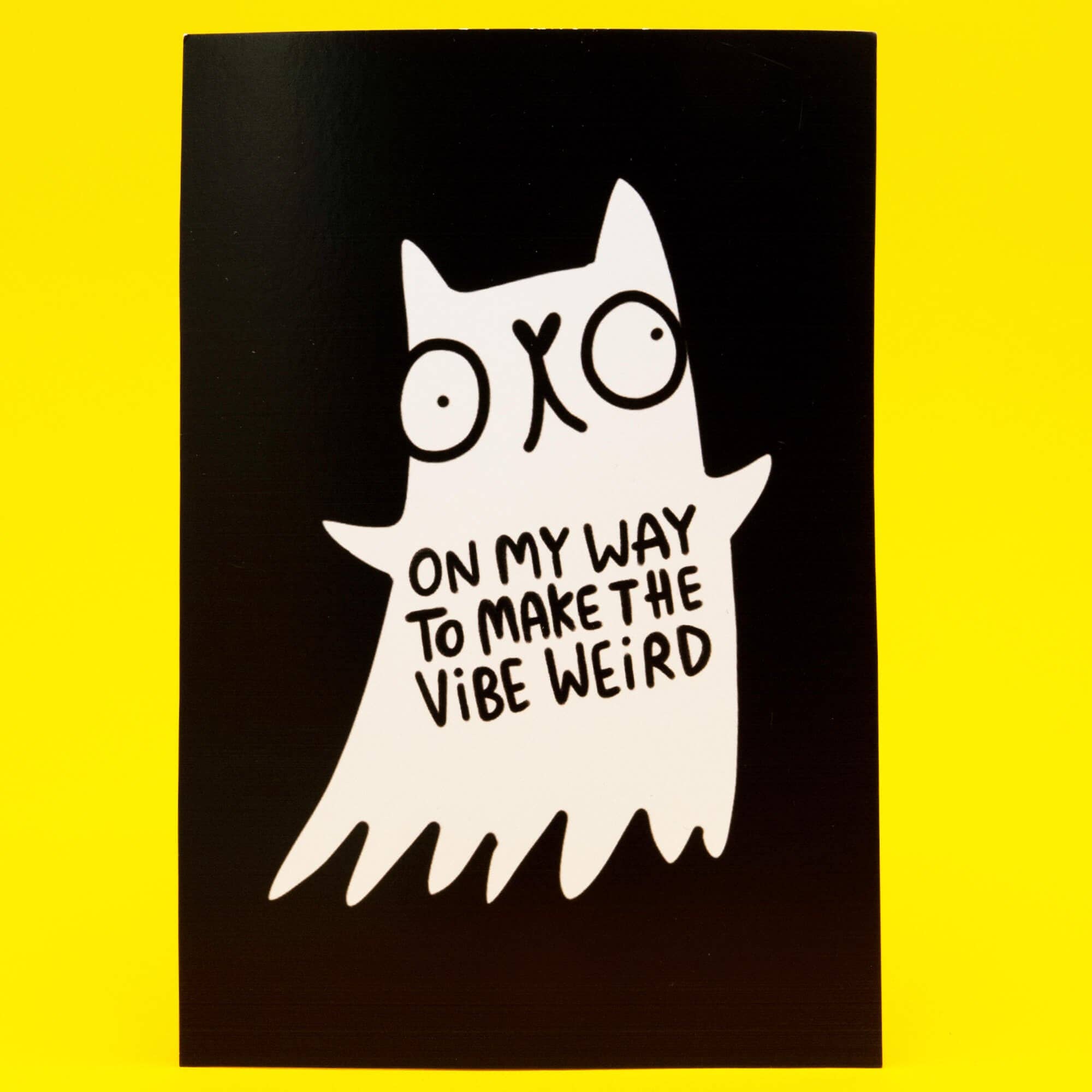 On My Way To Make The Vibe Weird Ghost Cat A6 Postcard