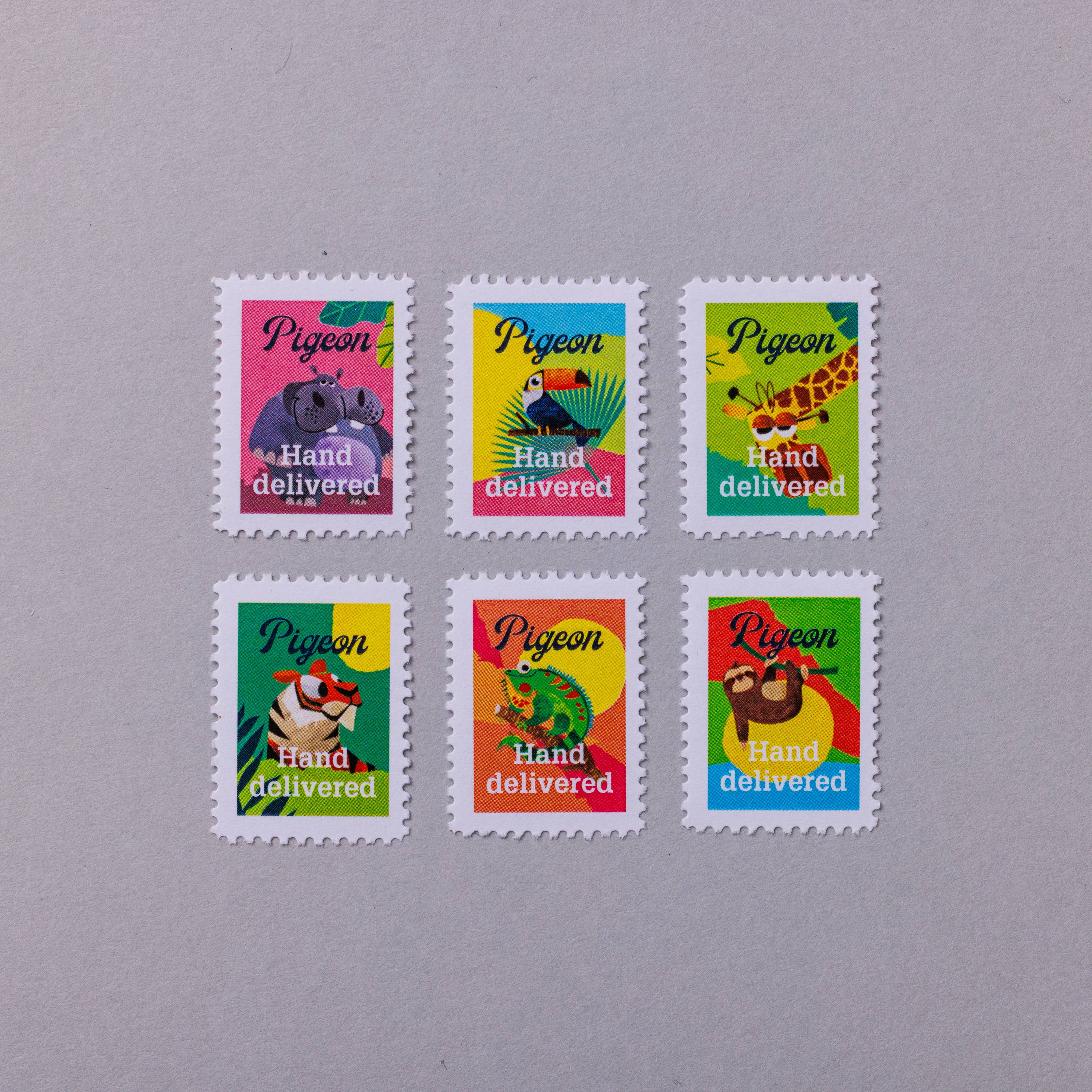 Pigeon Stamps | Set of 6 stamps for hand delivery