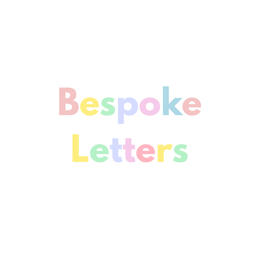 Text 'Bespoke Letters' in pastel colors on a white background