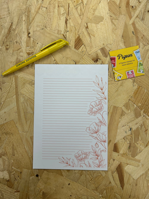 A5 Letter Writing Paper - Set of 10 Sheets, Smooth White 100gsm