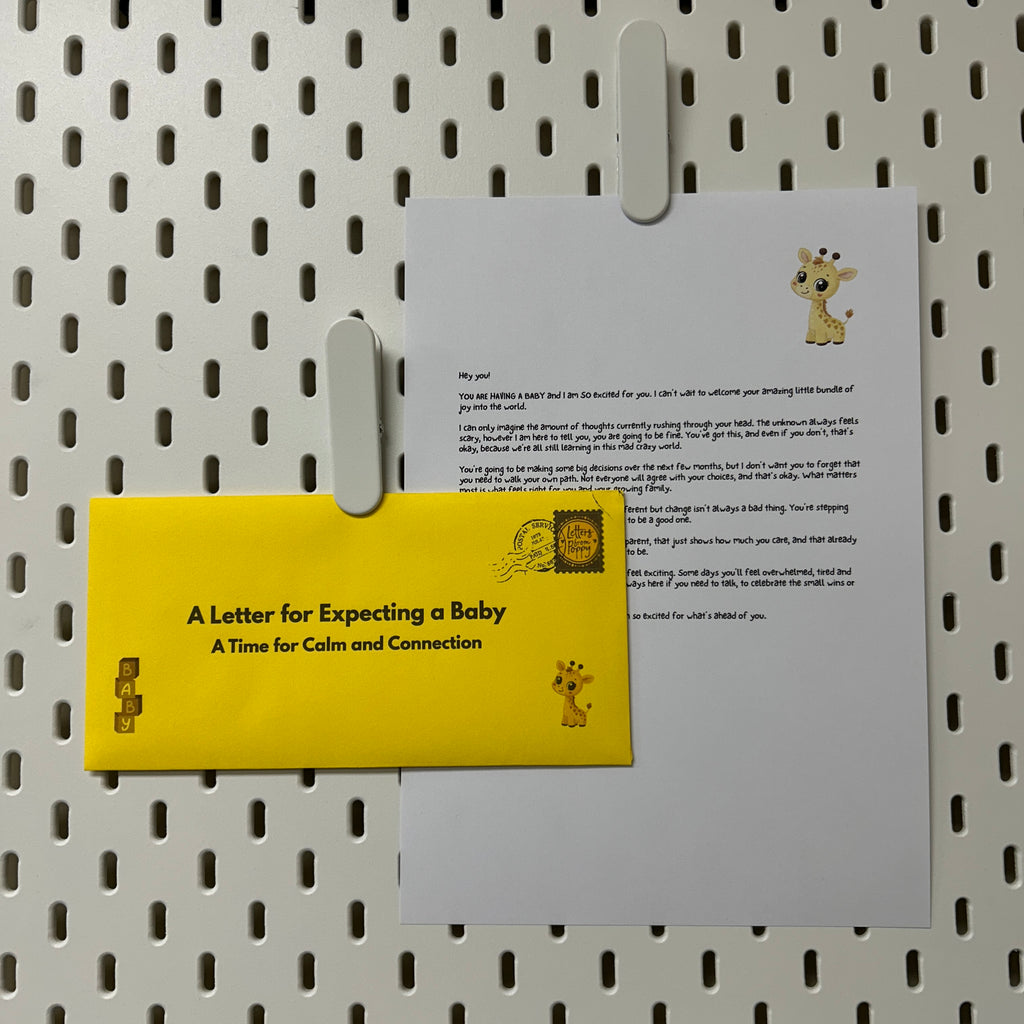 Yellow Envelope and Letter for Expecting a Baby