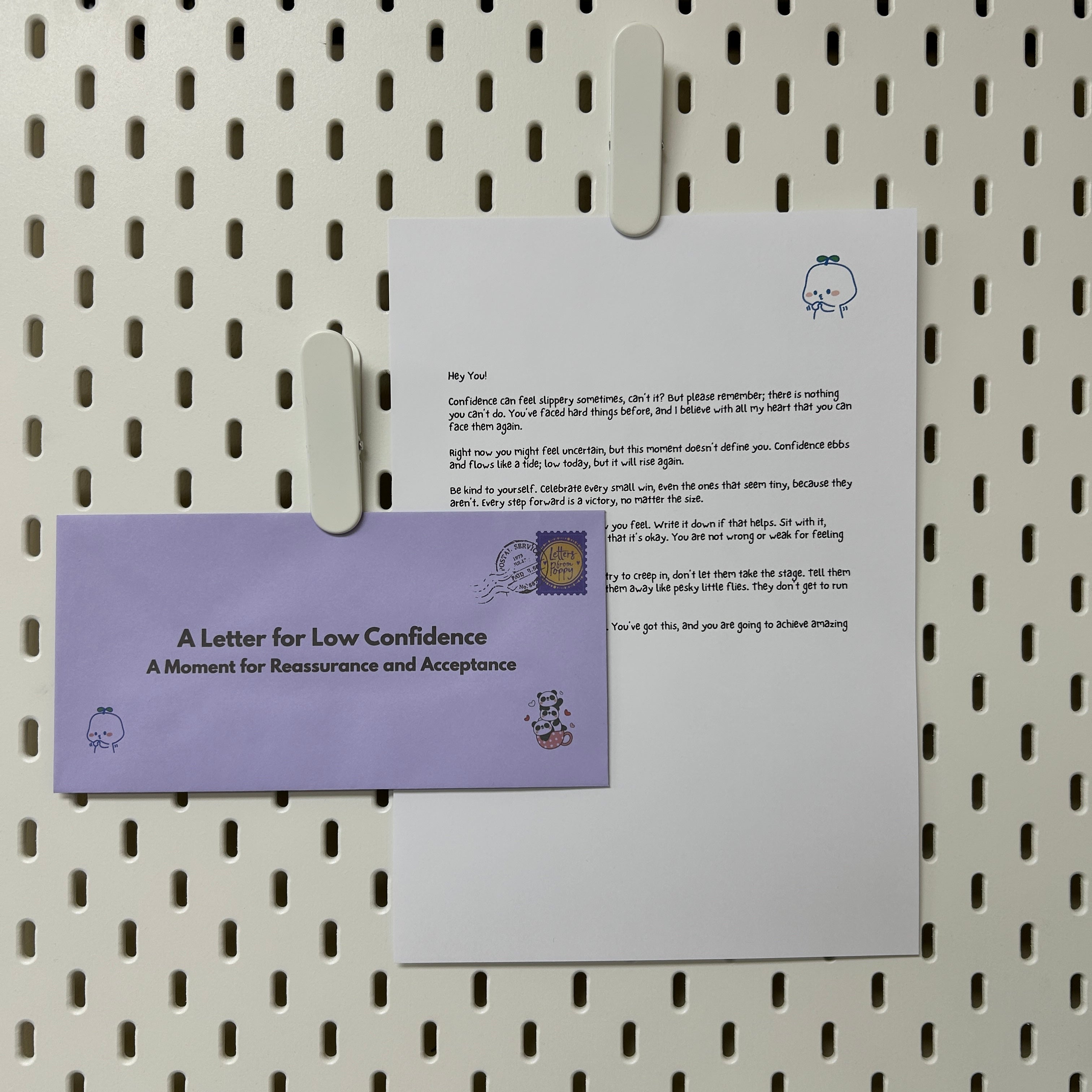 Low Confidence Letter | Reassurance and Acceptance