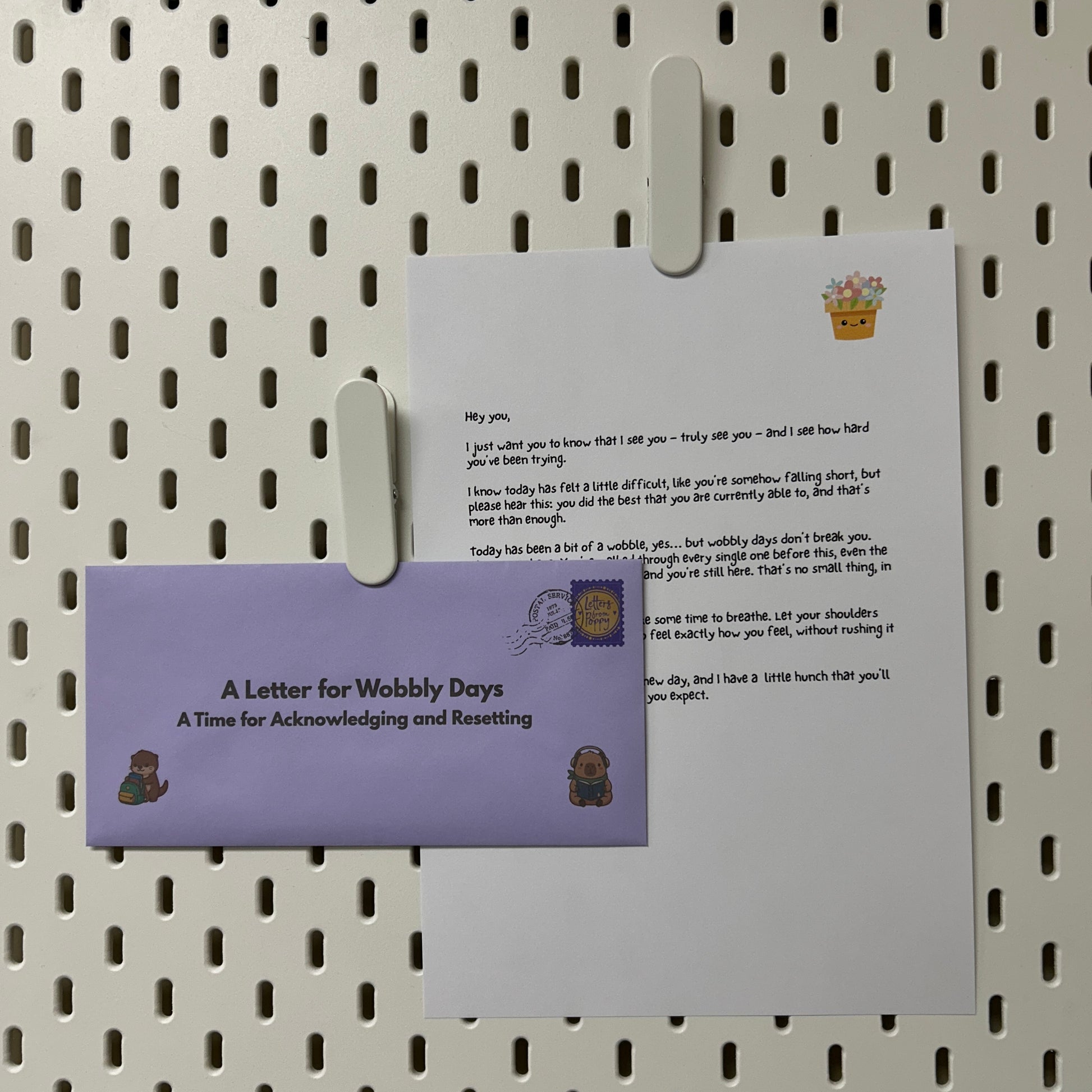 Letter for Wobbly Days and Purple Envelope