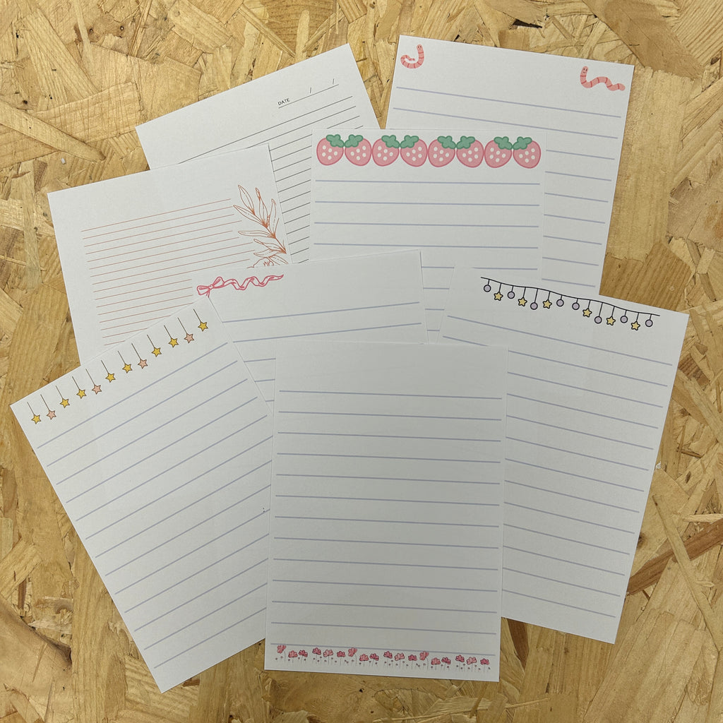 A5 Letter Writing Paper - Set of 10 Sheets, Smooth White 100gsm