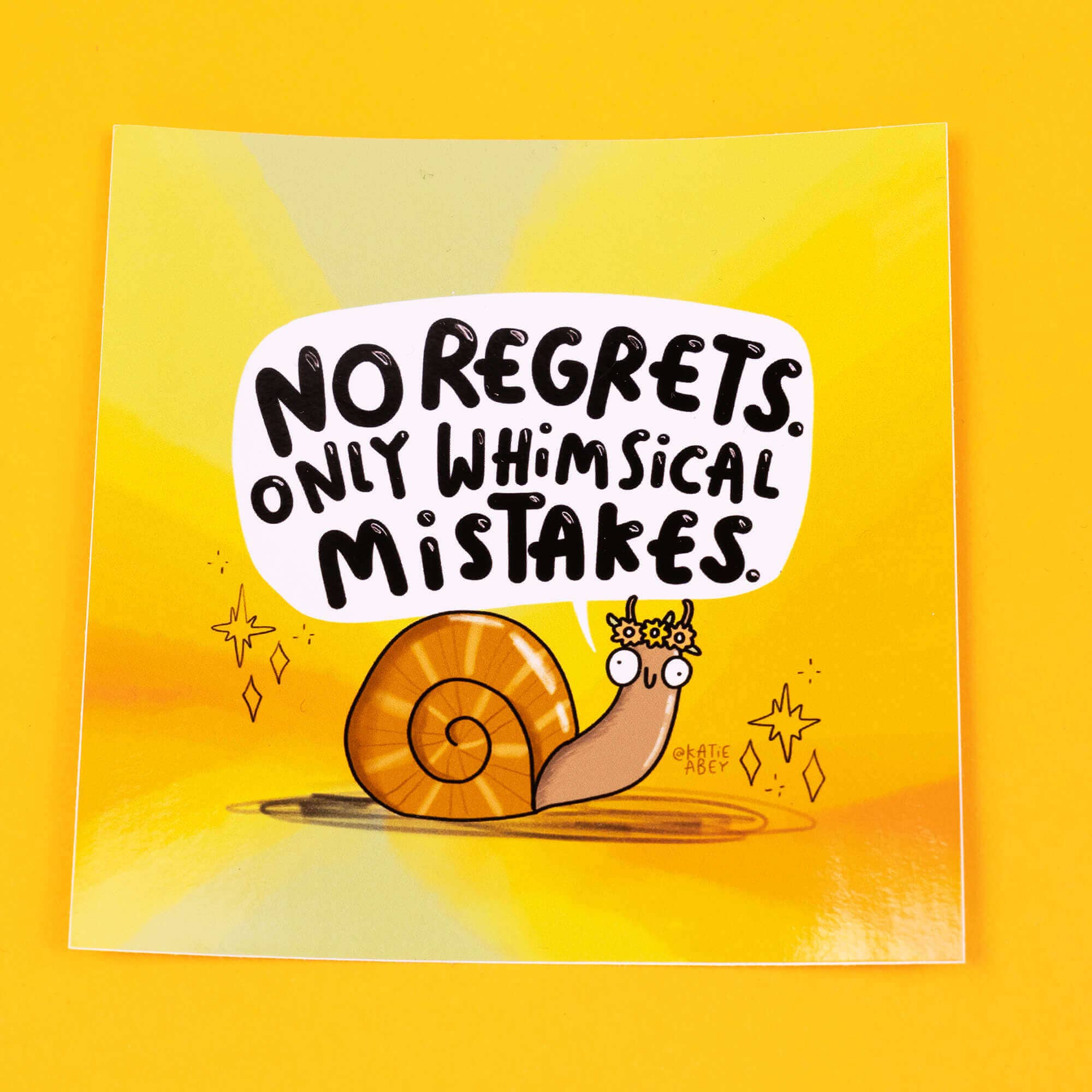 No Regrets Snail Vinyl Stickers