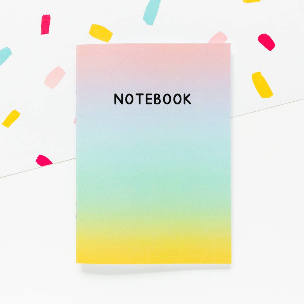 Rainbow Ombre Plain A6 Notebook - Fun Recycled Stationery