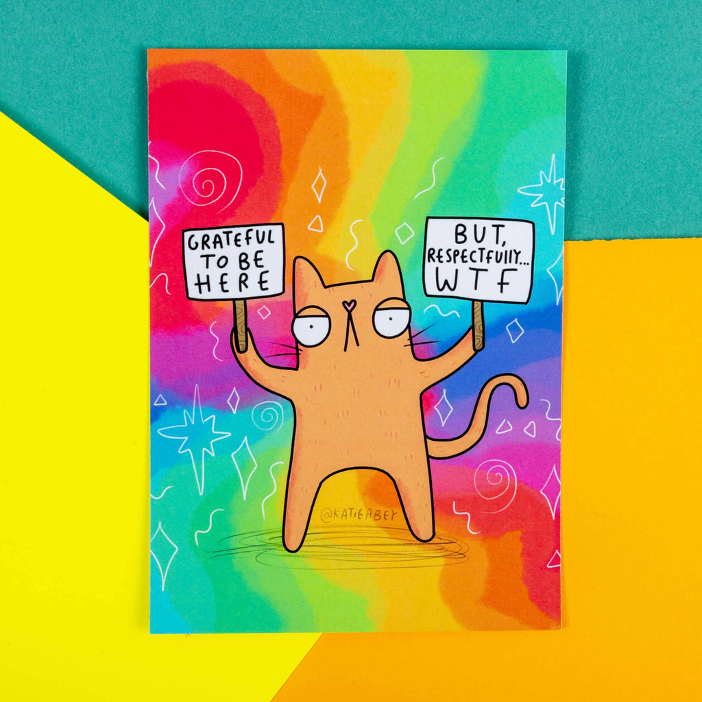Grateful Cat A6 Postcard