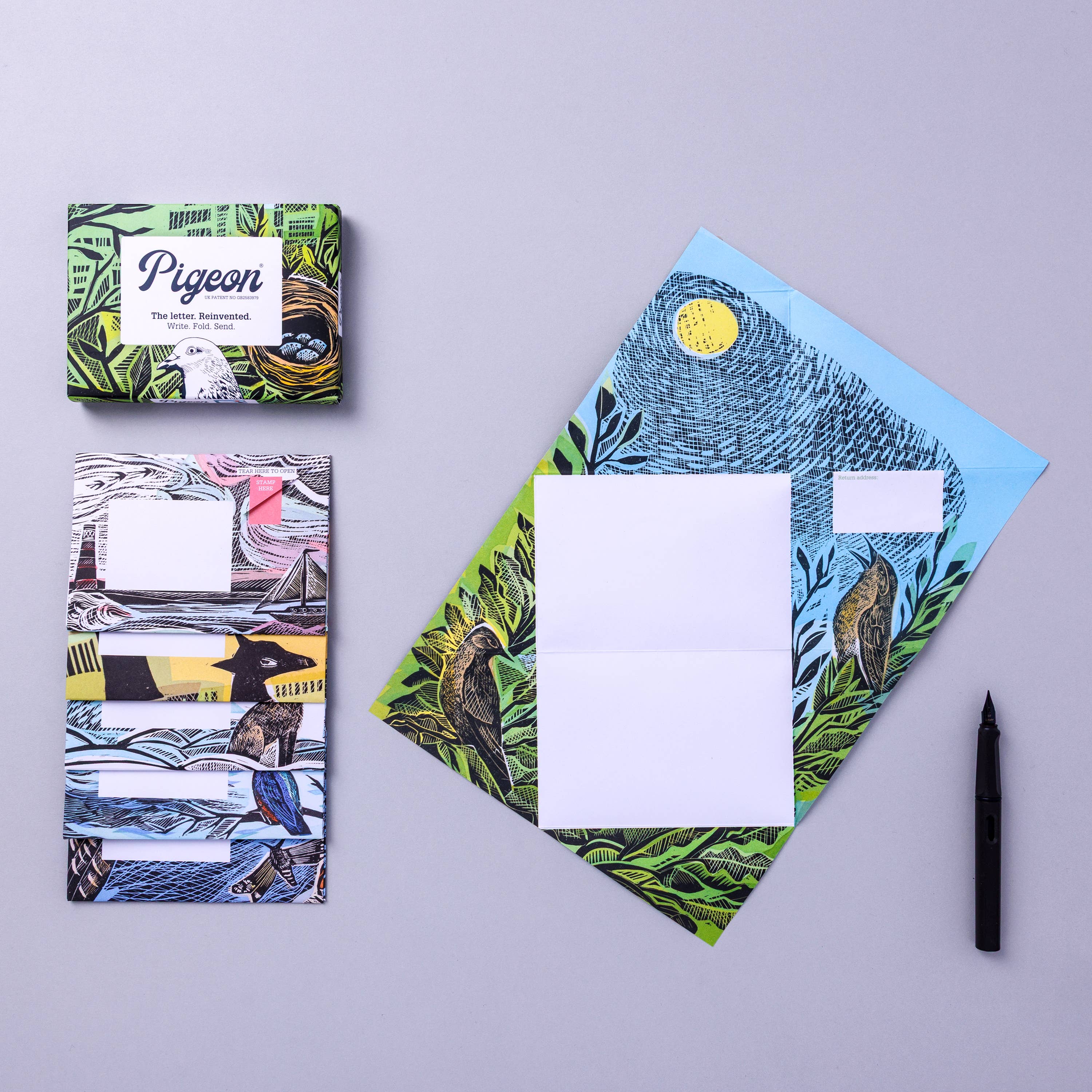 Wonderfully Wild Pigeon, Nature-inspired Folding Letters x 6