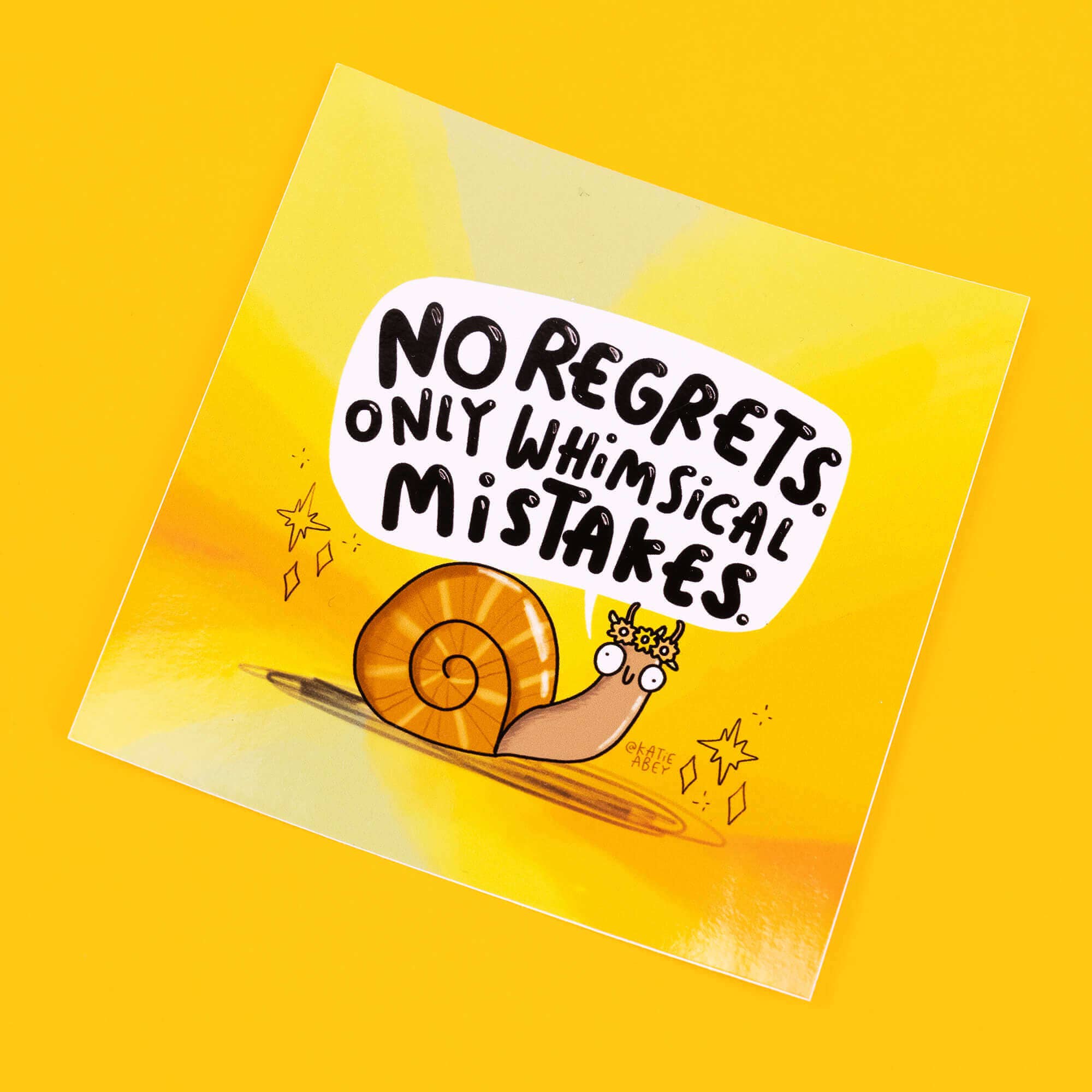 No Regrets Snail Vinyl Stickers