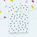 Notes Confetti Print A6 Notebook - Fun Recycled Stationery