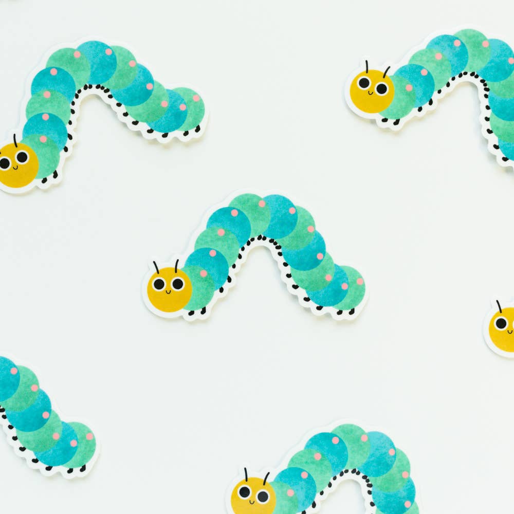 Caterpillar Die Cut Eco Friendly Sticker - Compostable